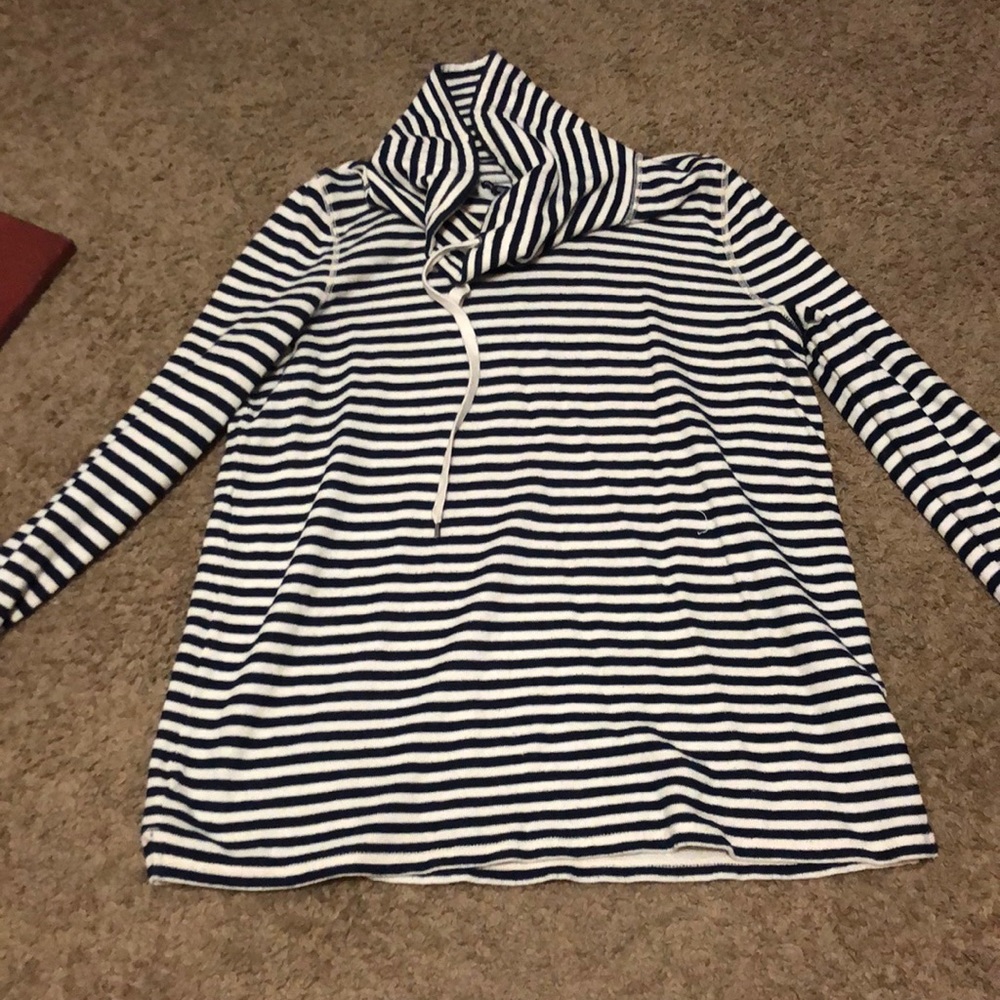 Navy and white striped long sleeve